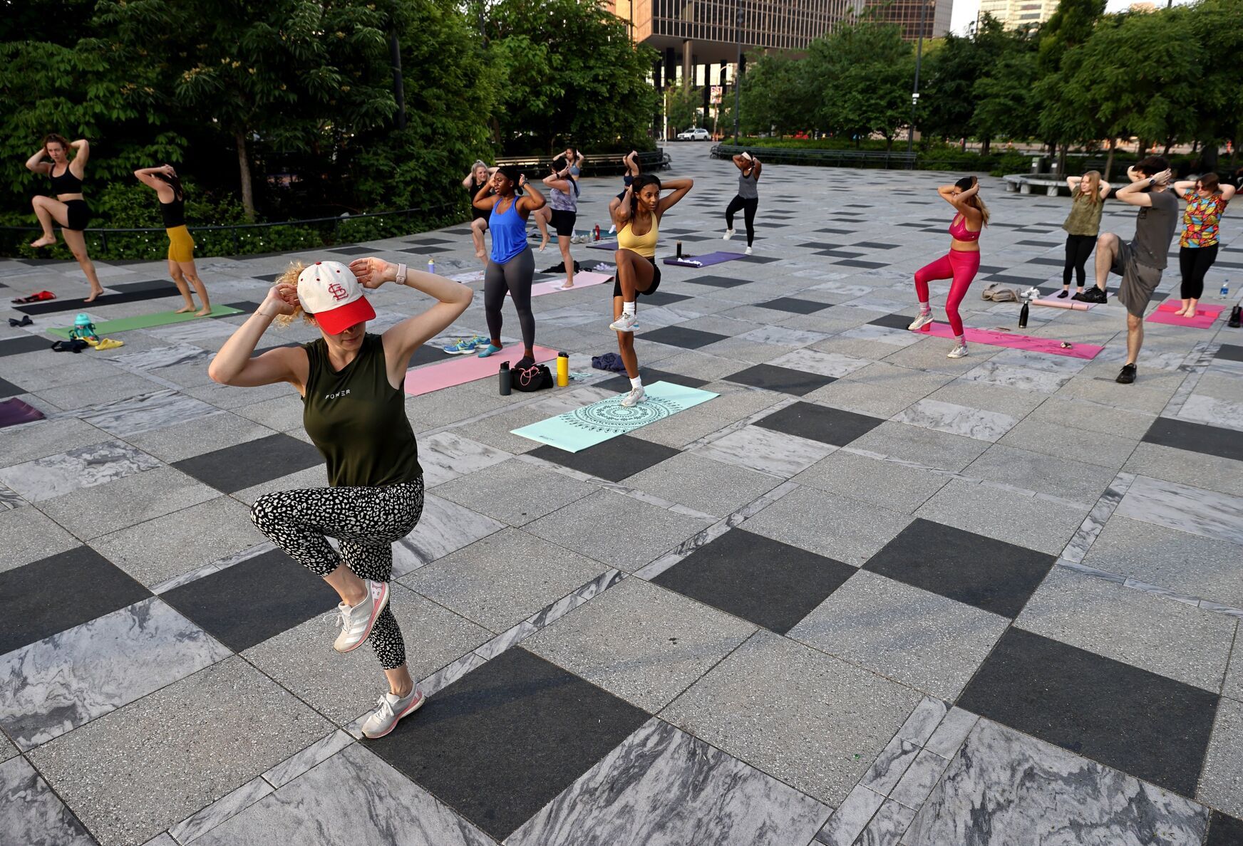 Sunrise boot camp at Kiener Plaza